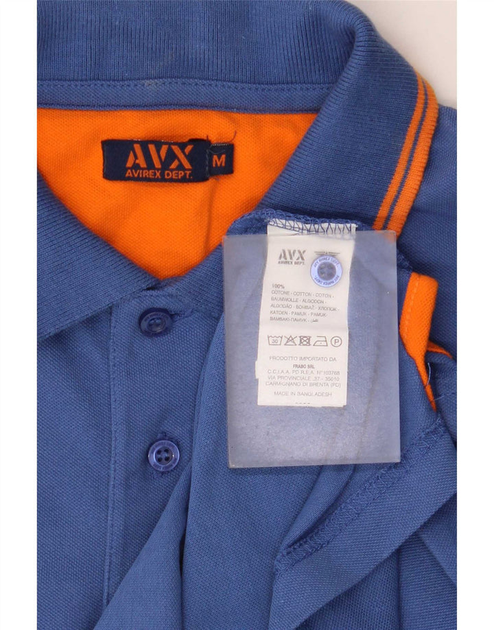 Avirex Mens Polo Shirt Medium Blue Cotton