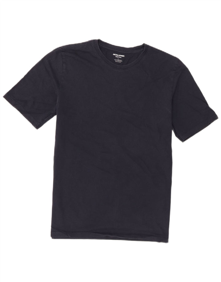 Jack & Jones Mens T-Shirt Top Large Navy Blue Cotton