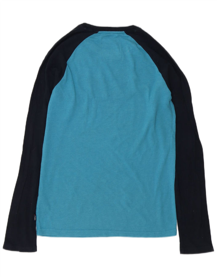 Superdry Mens Graphic Top Long Sleeve Medium Blue Colourblock Cotton