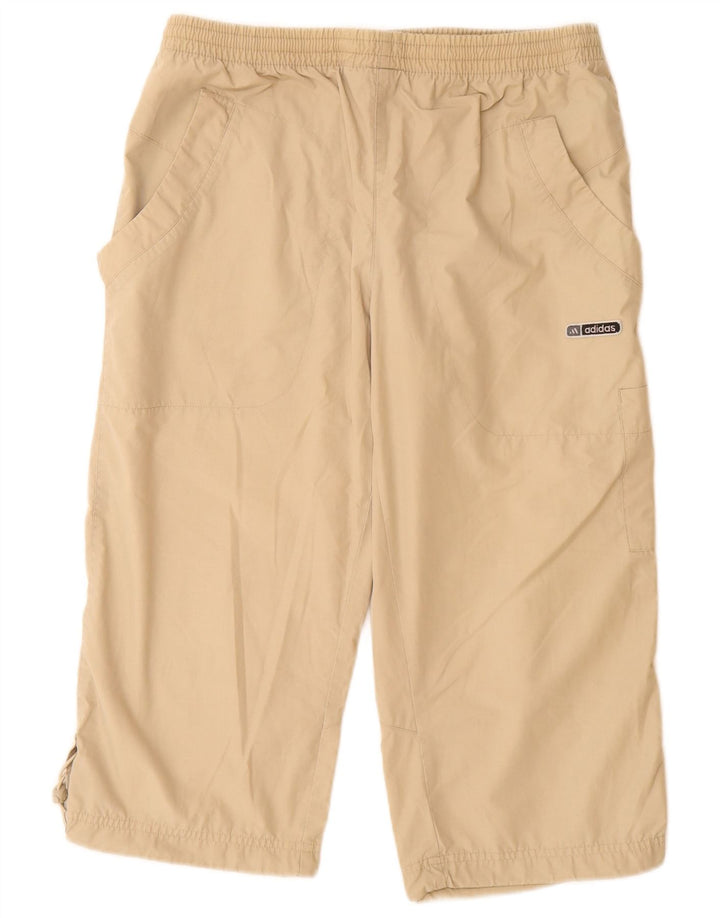 Adidas Mens Capri Tracksuit Trousers UK 10 Small  Beige Polyester