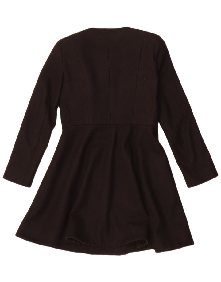 French Connection Womens Overcoat UK 10 Small Black Wool