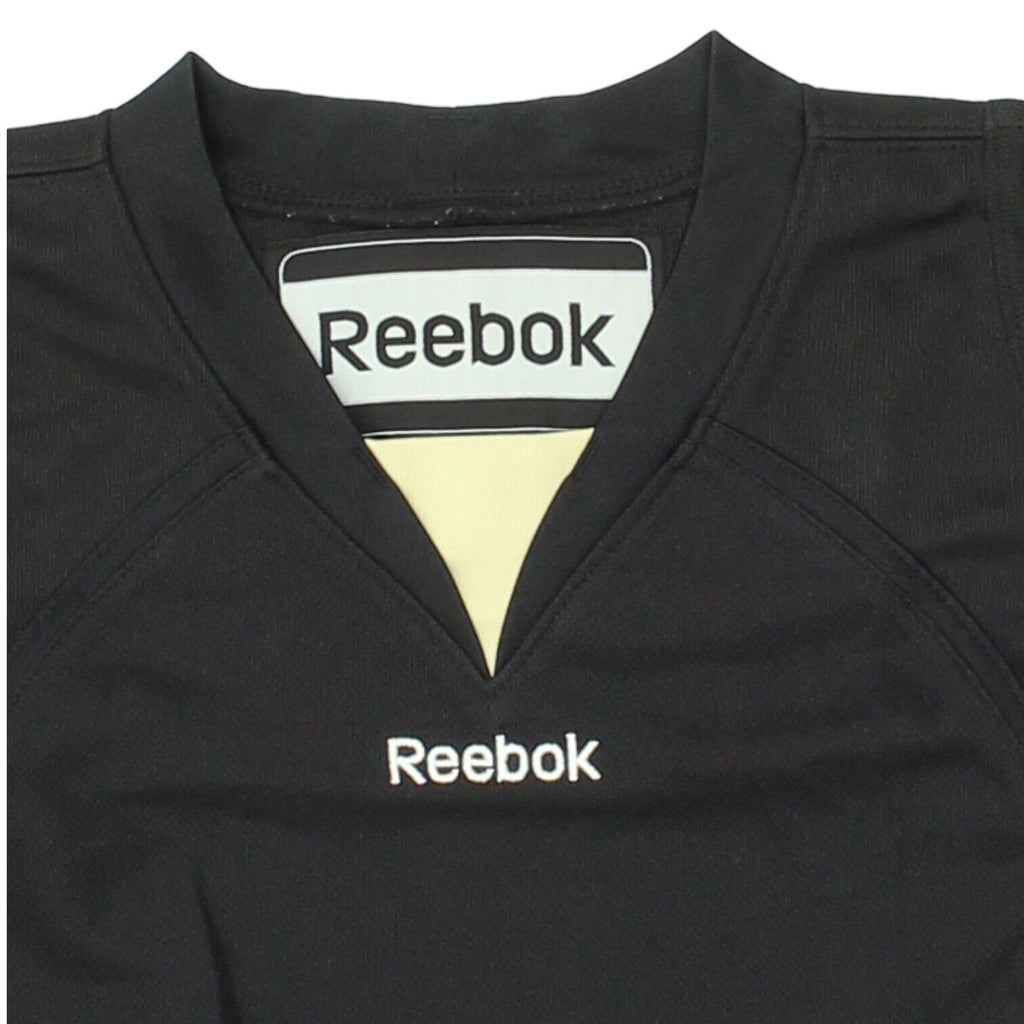 Reebok Boys Blank Black Long Sleeve Sports Jersey | Vintage Kids Sportswear VTG | Vintage Messina Hembry | Thrift | Second-Hand Messina Hembry | Used Clothing | Messina Hembry 