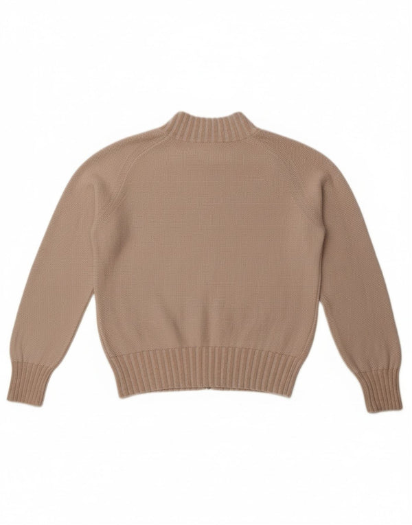 Trussardi Jeans Womens Cardigan Sweater UK 16 Large Beige Cotton