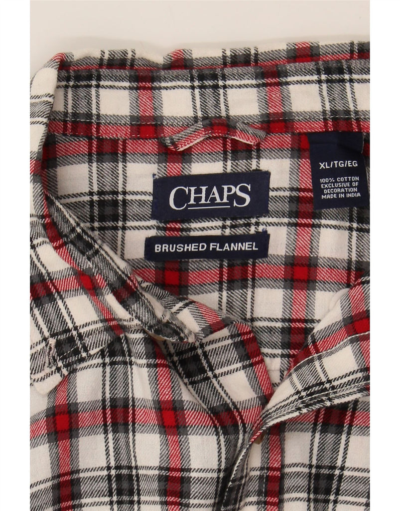CHAPS Mens Brushed Flannel Shirt XL Red Check Cotton Vintage Chaps and Second-Hand Chaps from Messina Hembry 