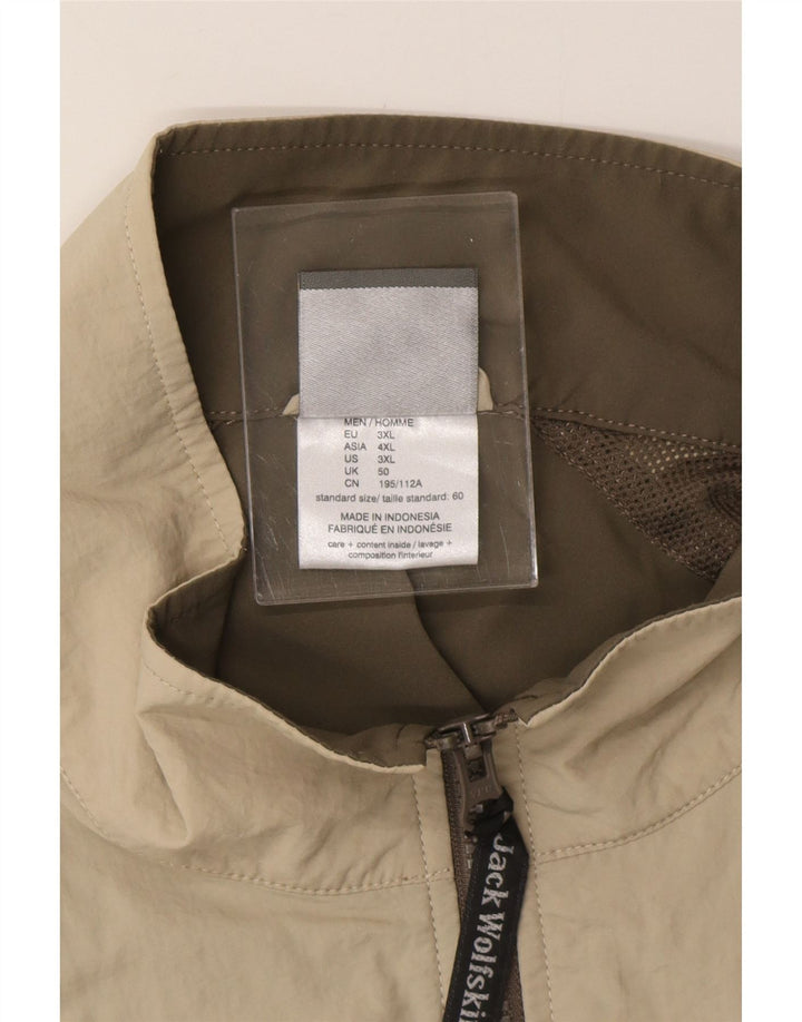 JACK WOLFSKIN Mens Utility Gilet UK 50 3XL Khaki Colourblock Polyester