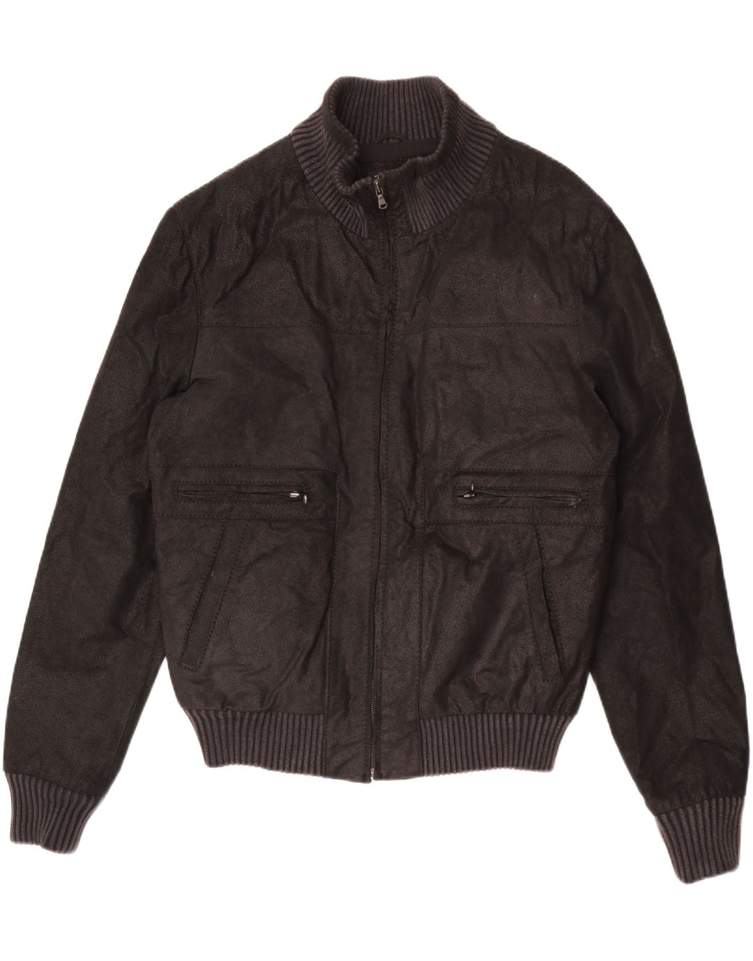 Zarro Mens Leather Jacket IT 54 2XL Black