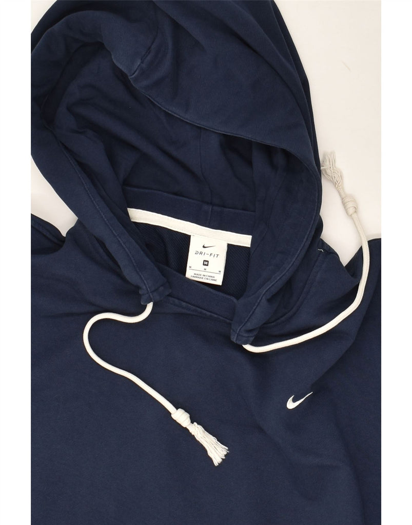 NIKE Mens Dri Fit Graphic Hoodie Jumper Medium Navy Blue Cotton | Vintage Nike | Thrift | Second-Hand Nike | Used Clothing | Messina Hembry 