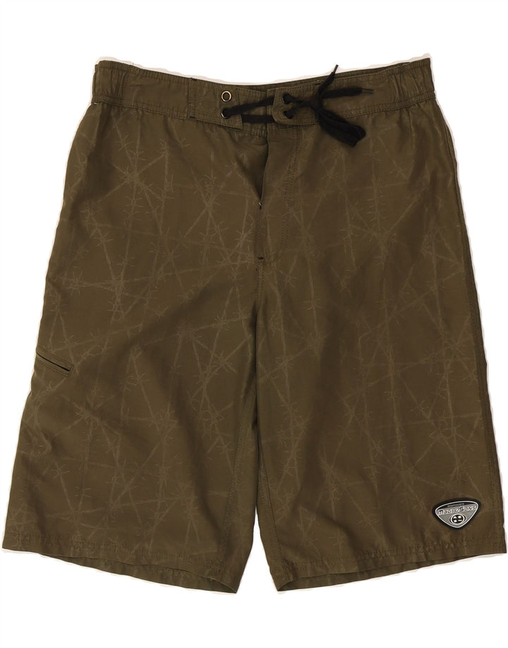 MAUI AND SONS Mens Swimming Shorts Large  Green Geometric Polyester Beach Vintage Maui and Sons and Second-Hand Maui and Sons from Messina Hembry 