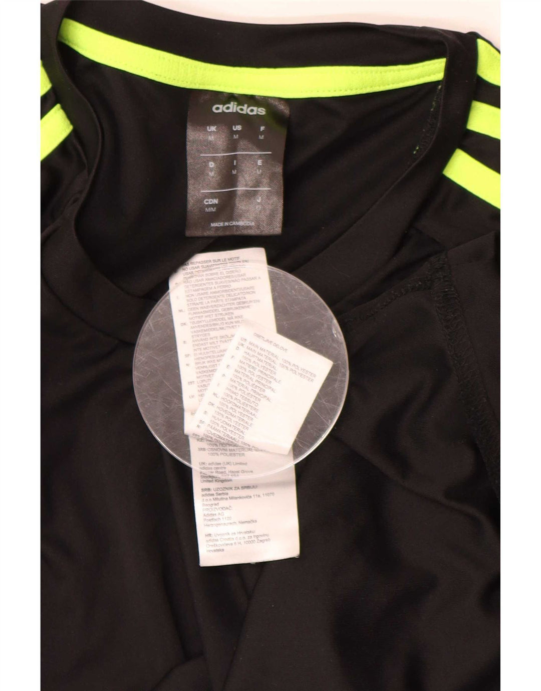 Adidas Mens Climalite T-Shirt Top Medium Black Polyester