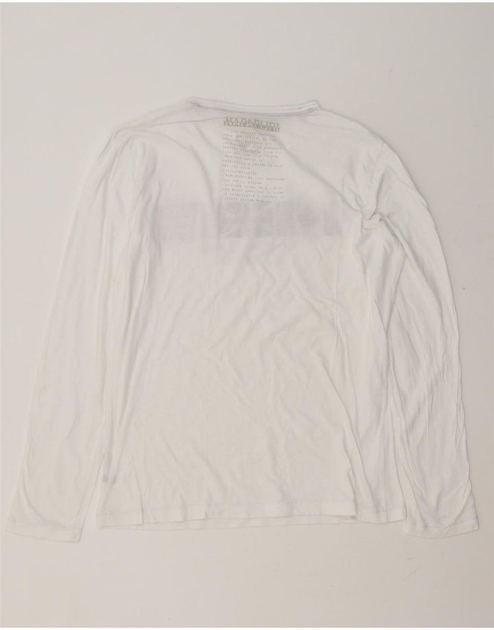 Napapijri Mens Graphic Top Long Sleeve Large White