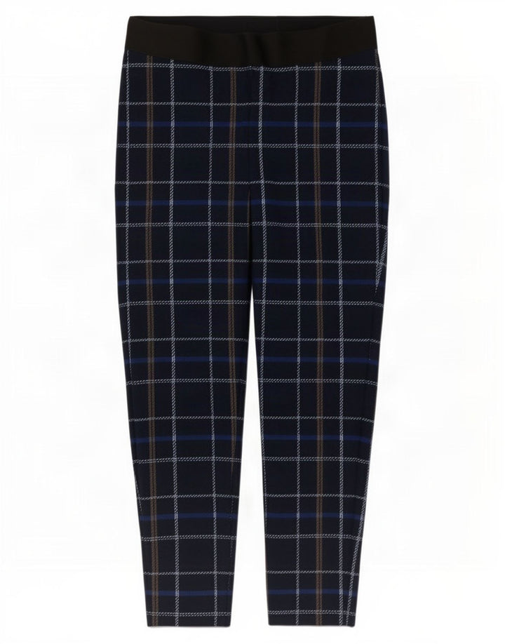 Marks & Spencer Womens Leggings UK 16 Large Navy Blue Check Polyester