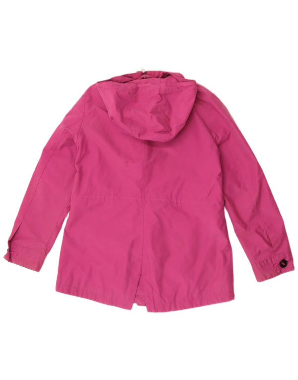 Marks & Spencer Womens Hooded Utility Jacket UK 12 Medium Pink Cotton