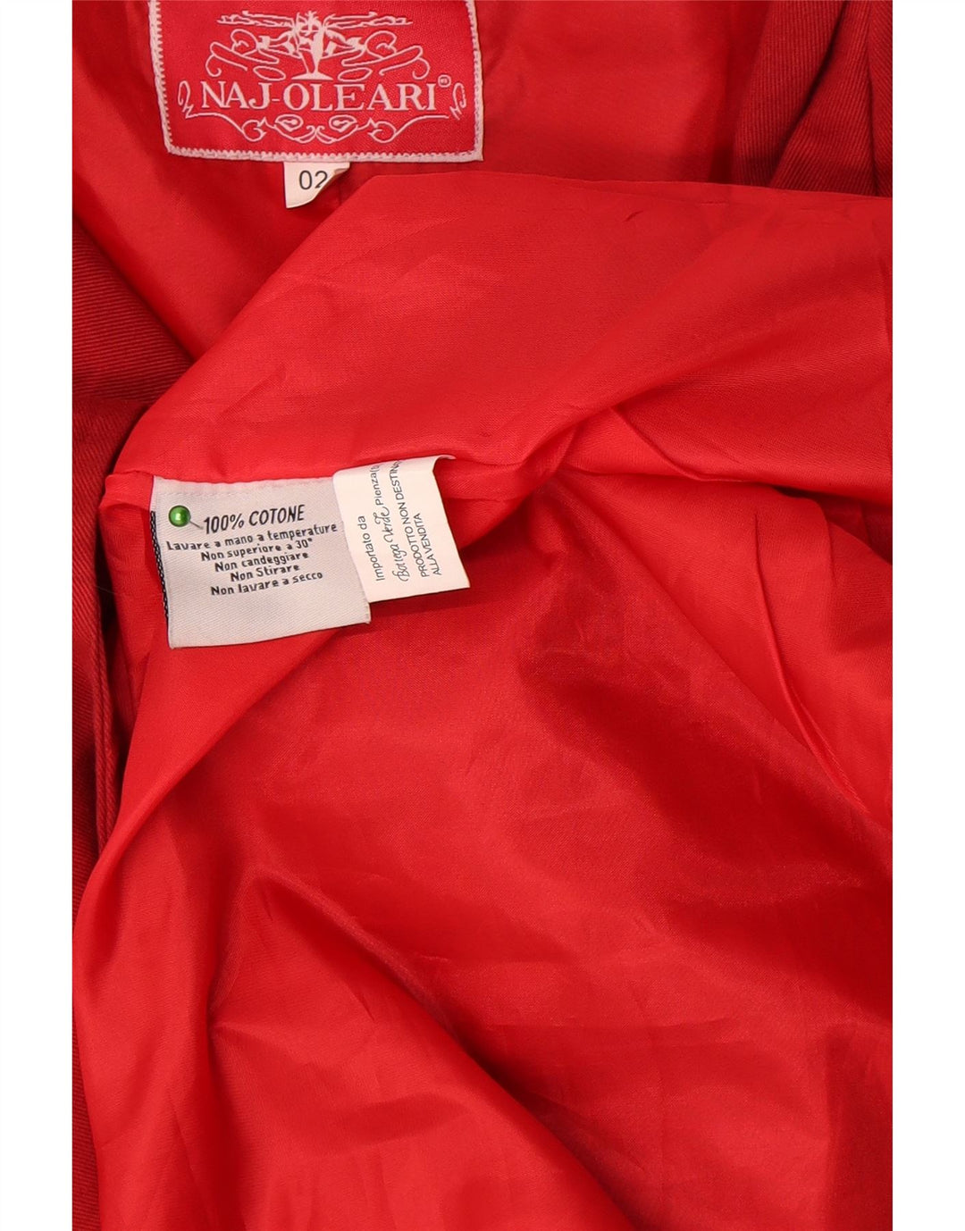 Naj Oleari Womens Oversized Trench Coat US 2 XS Red Cotton