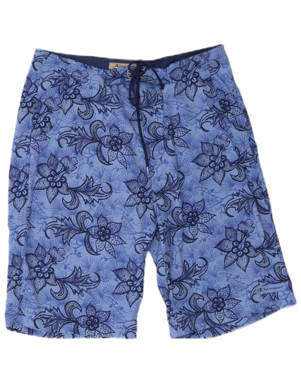 Champion Mens Swimming Shorts Large  Blue Floral Polyamide Beach