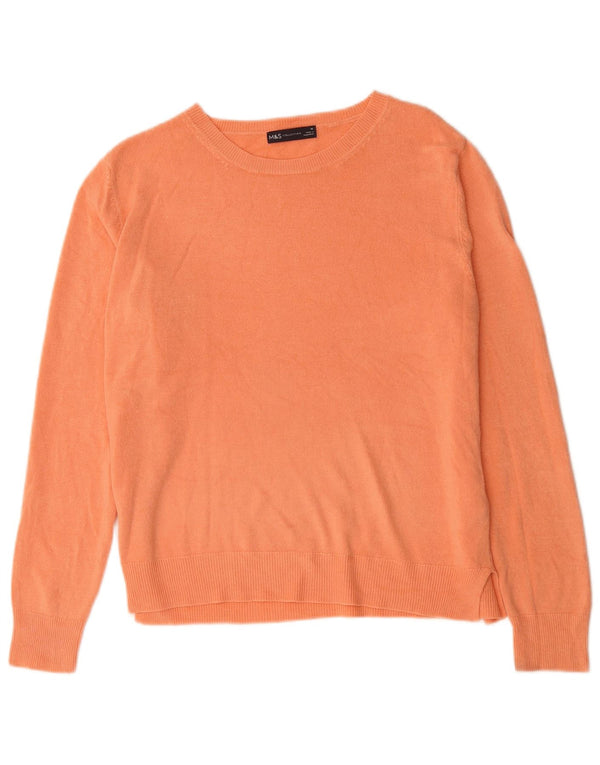 Marks & Spencer Womens Crew Neck Jumper Sweater UK 16 Large  Pink Acrylic