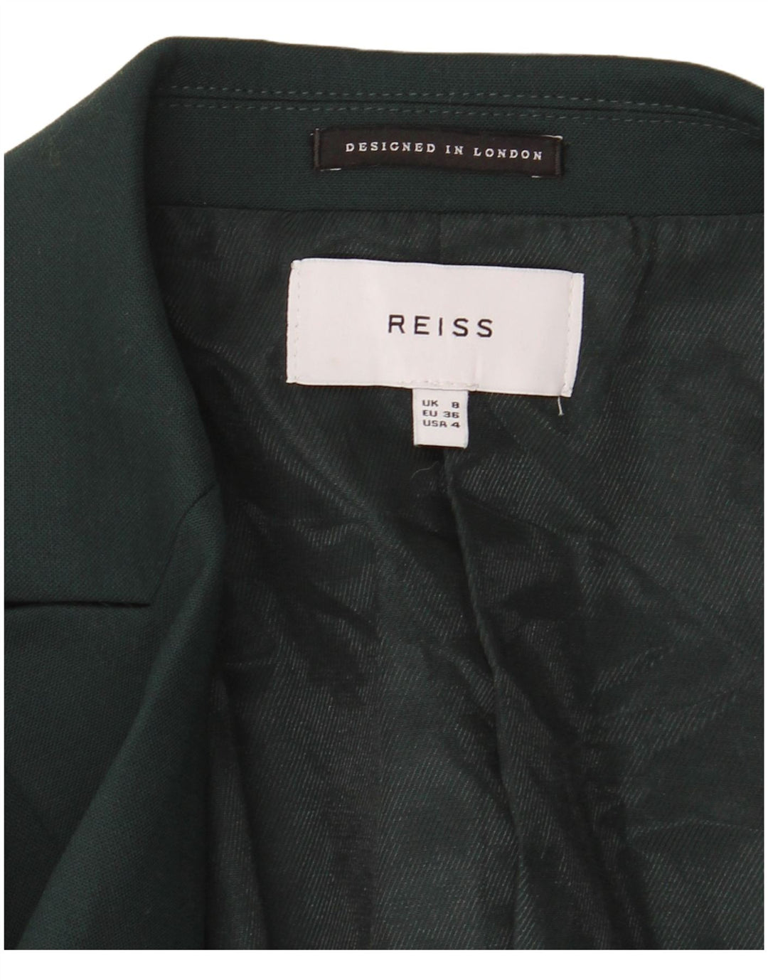 Reiss Womens 1 Button Blazer Jacket UK 8 Small Green