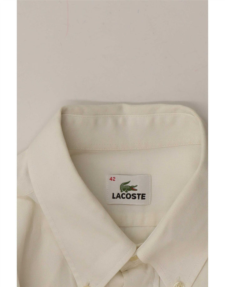Lacoste Mens Short Sleeve Shirt Size 42 Large White