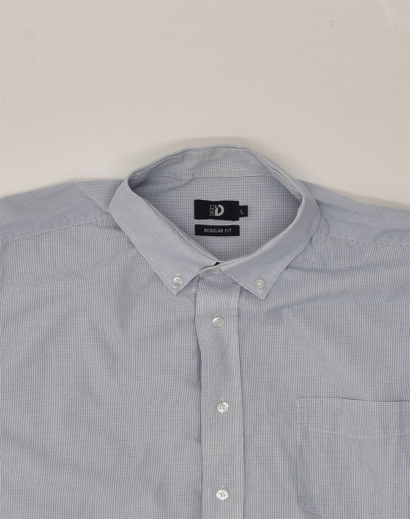 DACK'S Mens Regular Fit Shirt Large Blue Check Cotton | Vintage Dack's | Thrift | Second-Hand Dack's | Used Clothing | Messina Hembry 