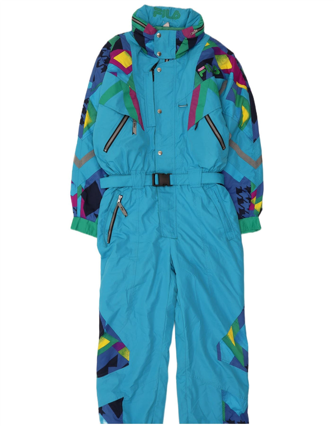 Fila Mens Ski Jumpsuit Small Blue Colourblock Polyester