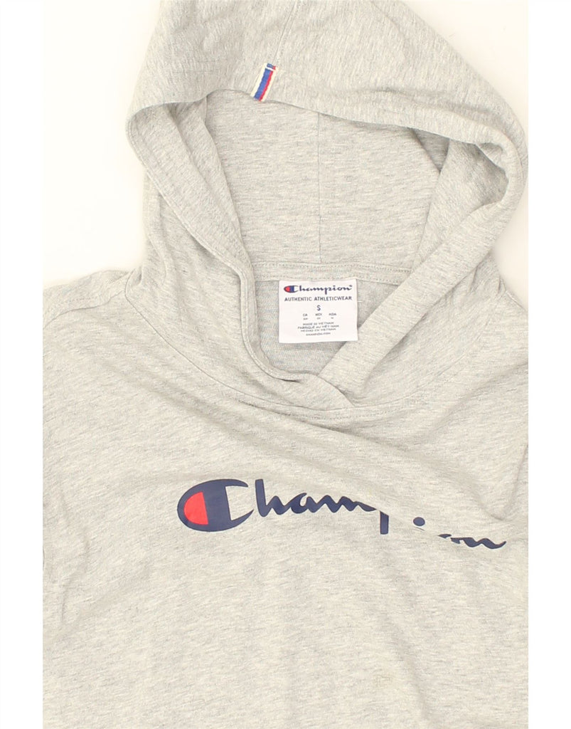 CHAMPION Mens Graphic Hoodie Jumper Small Grey Cotton | Vintage Champion | Thrift | Second-Hand Champion | Used Clothing | Messina Hembry 