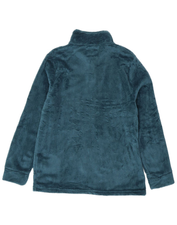 Kappa Womens Graphic Button Neck Fleece Jumper UK 16 Large Navy Blue