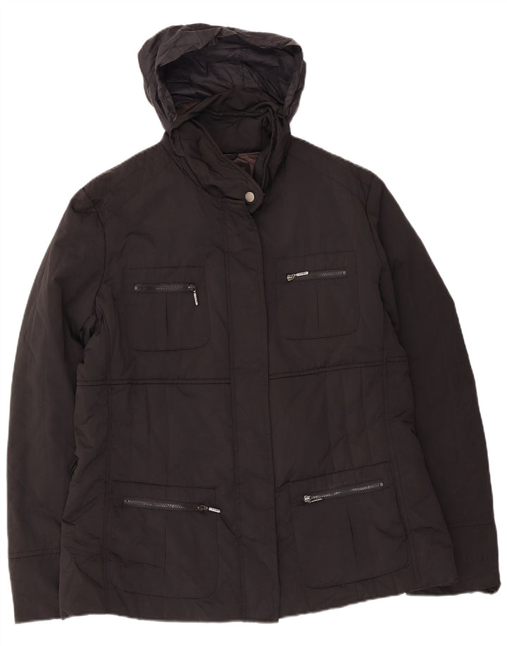Geox Womens Respira Hooded Utility Jacket UK 14 Large  Black Polyester