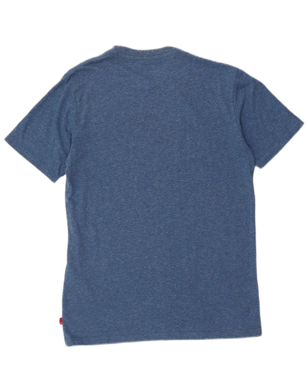 LEVI'S Mens Graphic T-Shirt Top Small Blue Flecked Cotton