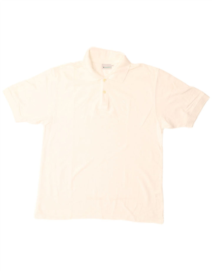 Diadora Mens Polo Shirt Large White Cotton