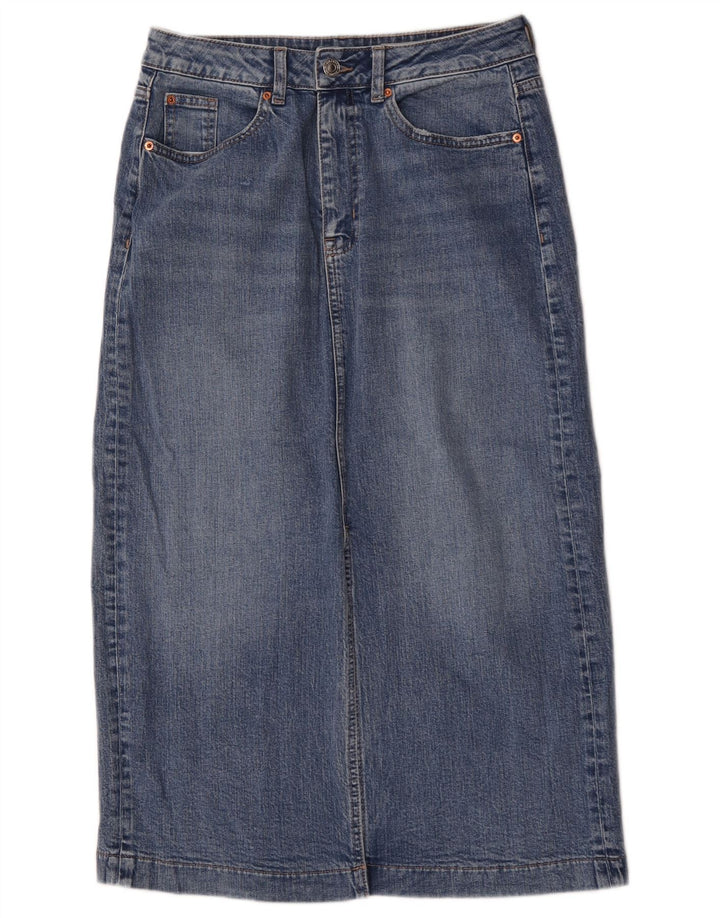 Marks & Spencer Womens Regular Denim Midi Skirt UK 10 Small W30 Blue