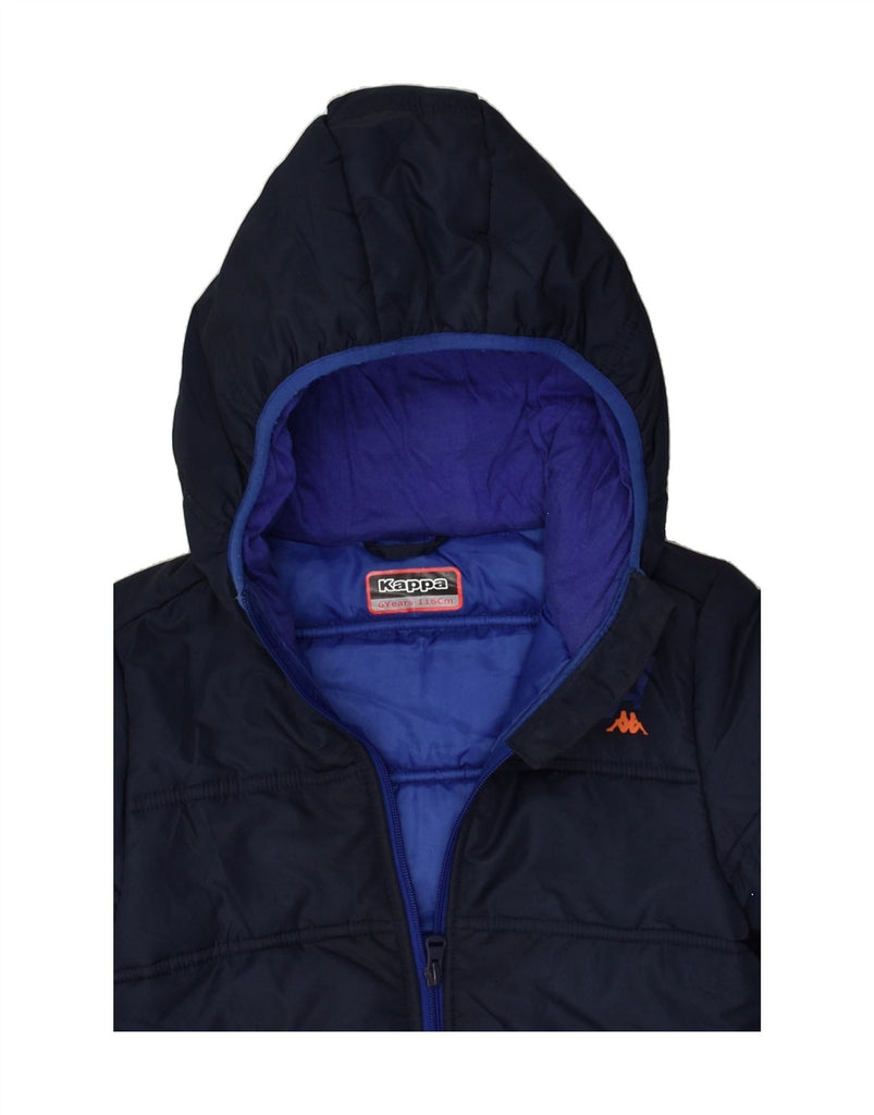 KAPPA Boys Hooded Padded Jacket 5-6 Years Navy Blue Polyester | Vintage Kappa | Thrift | Second-Hand Kappa | Used Clothing | Messina Hembry 