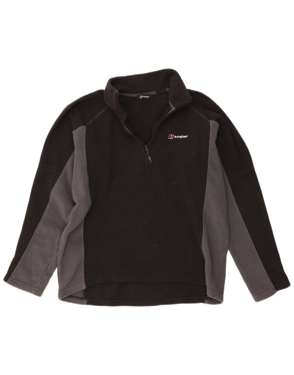 Berghaus Mens Zip Neck Fleece Jumper Large Black Colourblock Polyester