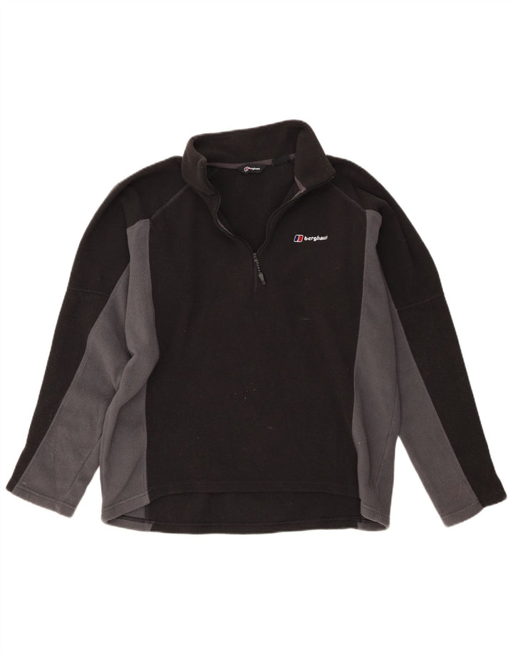Berghaus Mens Zip Neck Fleece Jumper Large Black Colourblock Polyester