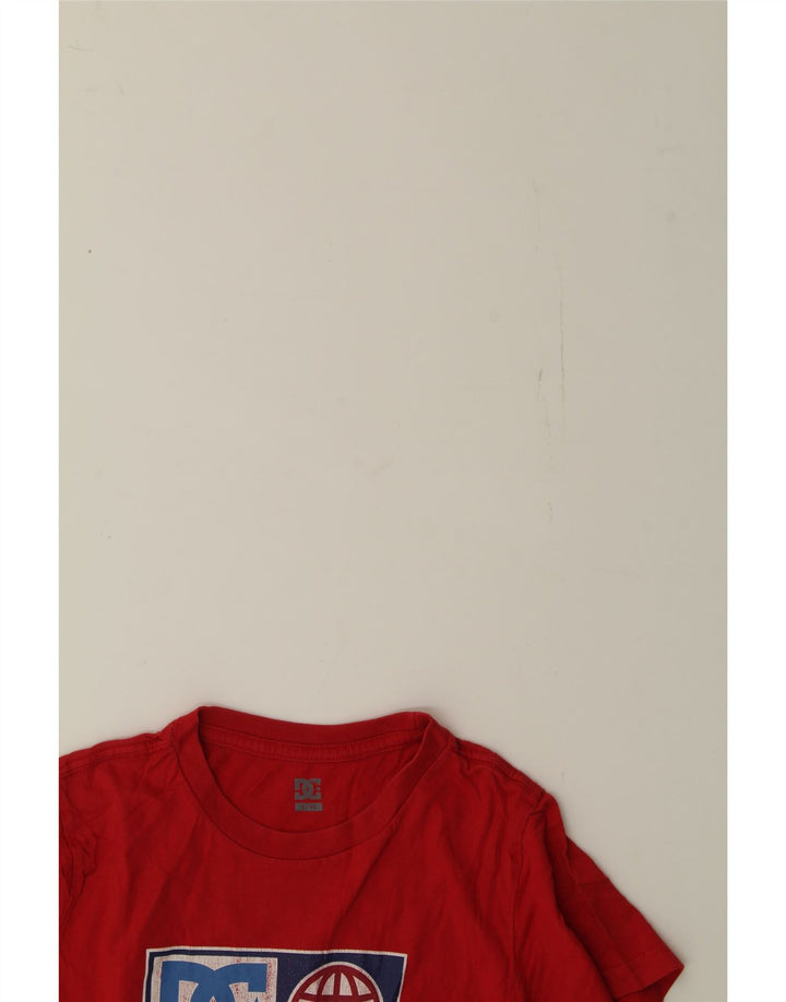 DC Boys Graphic T-Shirt Top 9-10 Years Small Red Cotton Vintage DC and Second-Hand DC from Messina Hembry 