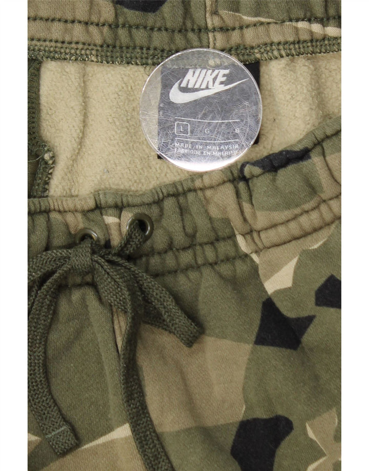 Nike Mens Tracksuit Trousers Joggers Large  Green Camouflage Cotton