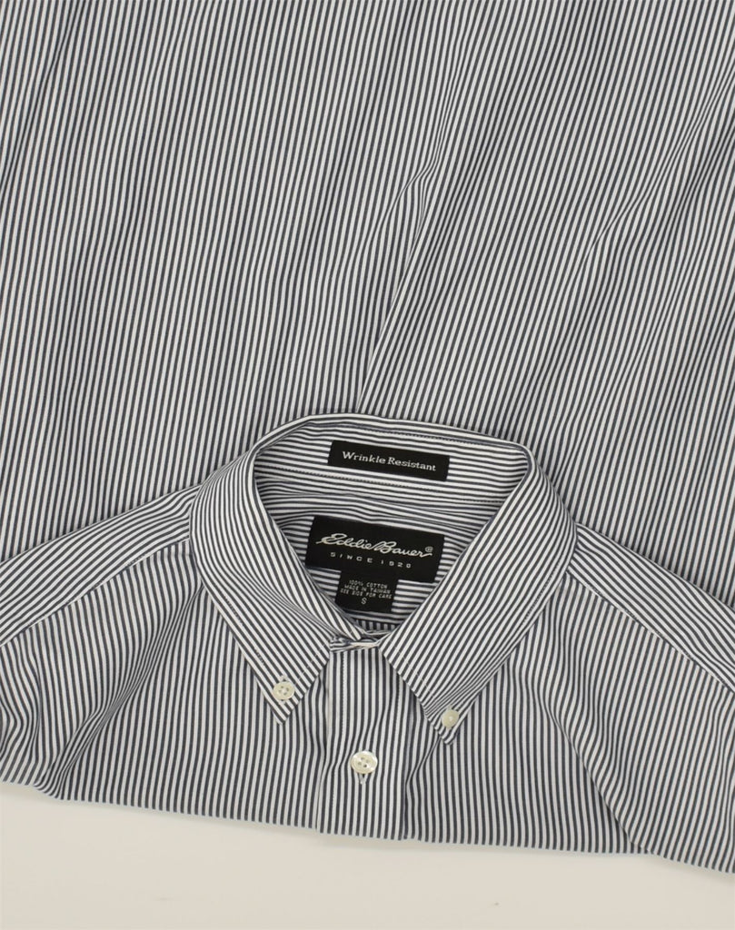 EDDIE BAUER Mens Wrinkle Resistant Shirt Small Grey Pinstripe Cotton | Vintage Eddie Bauer | Thrift | Second-Hand Eddie Bauer | Used Clothing | Messina Hembry 