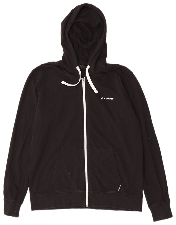 Lotto Mens Zip Hoodie Sweater Large Black Cotton
