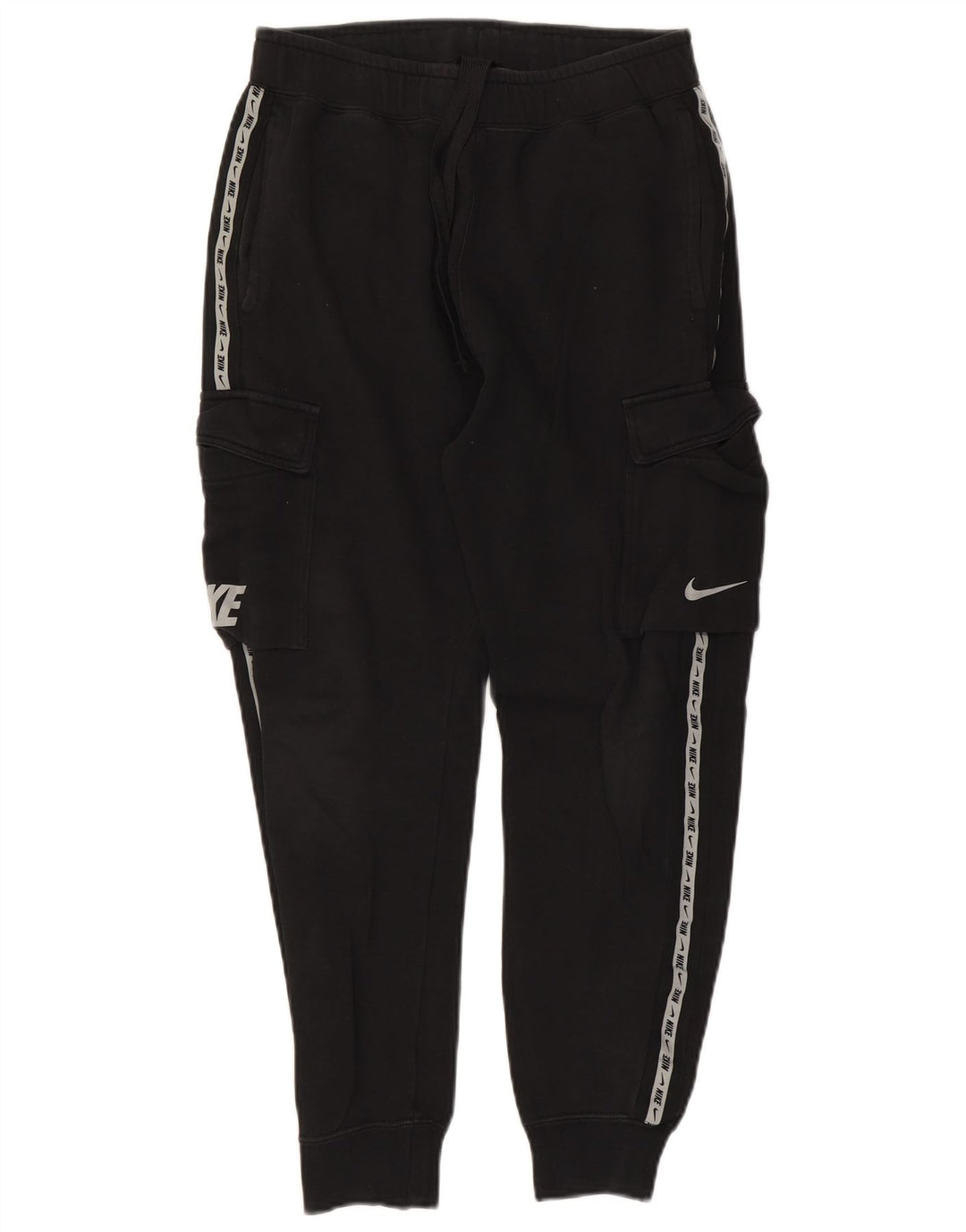 NIKE Womens Graphic Cargo Tracksuit Trousers Joggers UK 10 Small  Black