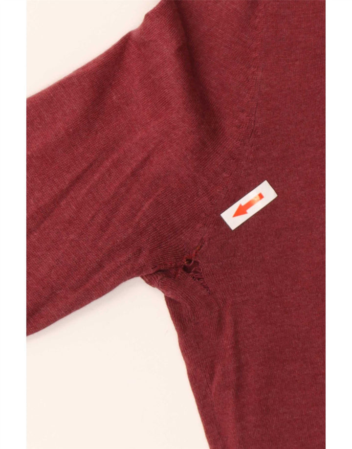 Massimo Dutti Womens Cardigan Sweater UK 12 Medium Burgundy
