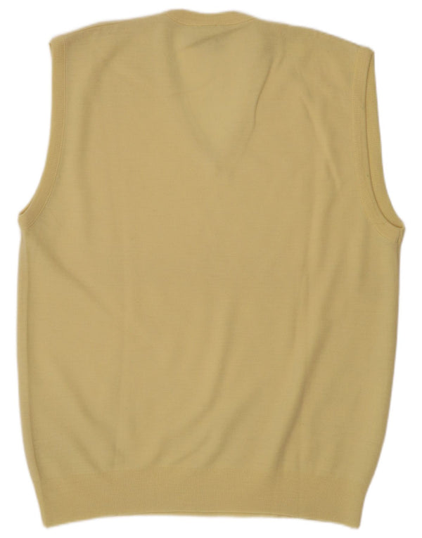 Vintage Mens Vest Tank Top IT 52 Large Yellow