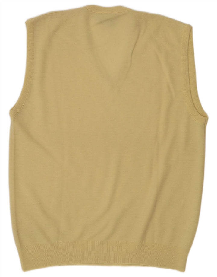 Vintage Mens Vest Tank Top IT 52 Large Yellow