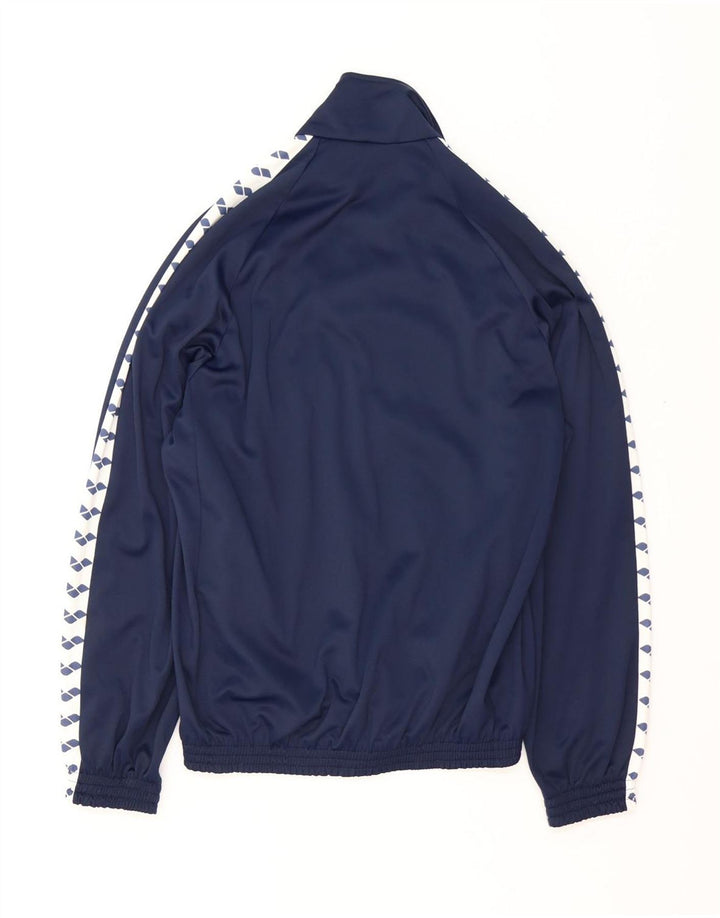 Arena Mens Graphic Tracksuit Top Jacket Large Navy Blue Colourblock