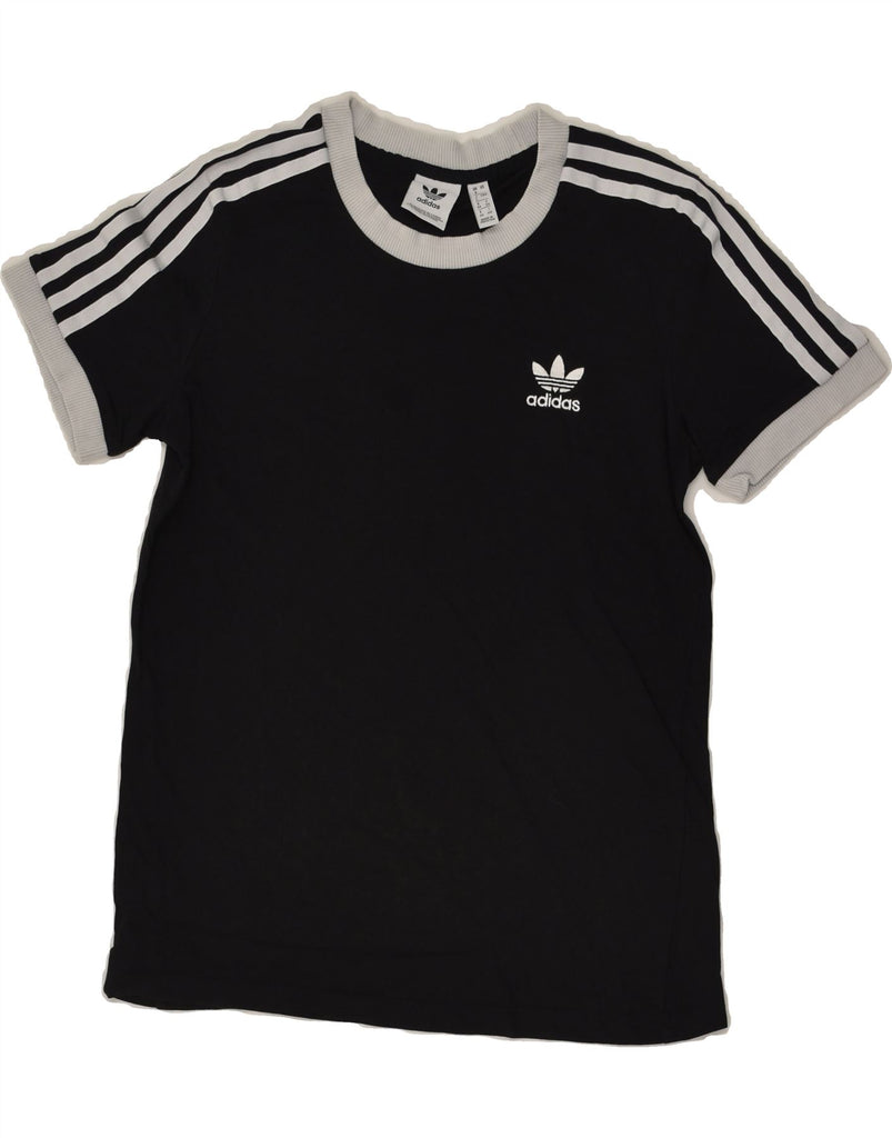 ADIDAS Womens T-Shirt Top UK 8 Small Black Cotton | Vintage Adidas | Thrift | Second-Hand Adidas | Used Clothing | Messina Hembry 