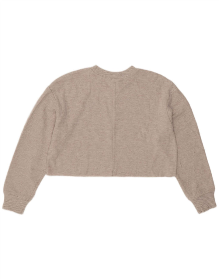 Zara Womens Crop Blouse Top UK 14 Medium Grey Polyester