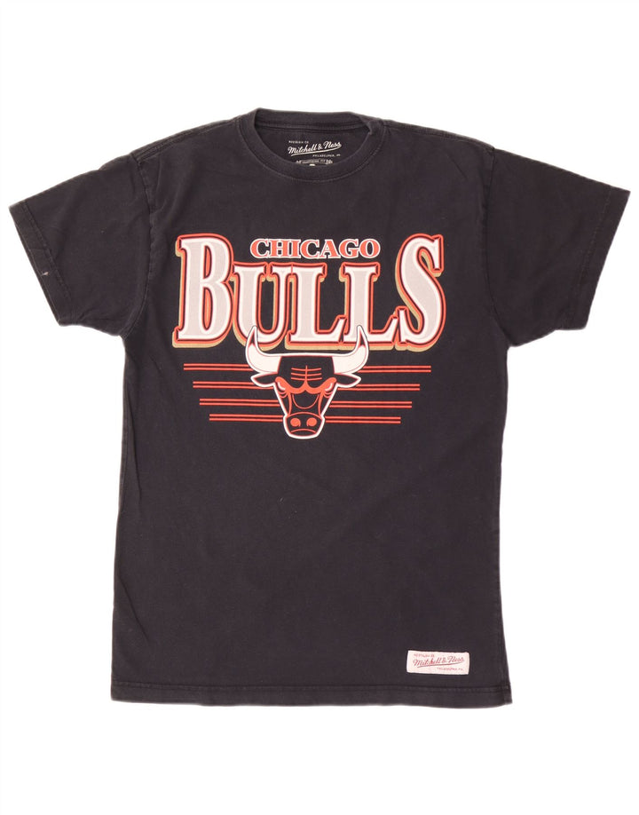 Mitchell & Ness Mens Chicago Bulls Graphic T-Shirt Top Small Navy Blue