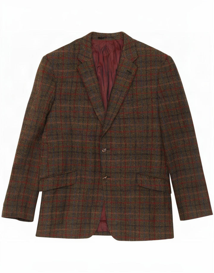 Vintage Mens 2 Button Blazer Jacket UK 48 4XL Multicoloured Check Viscose