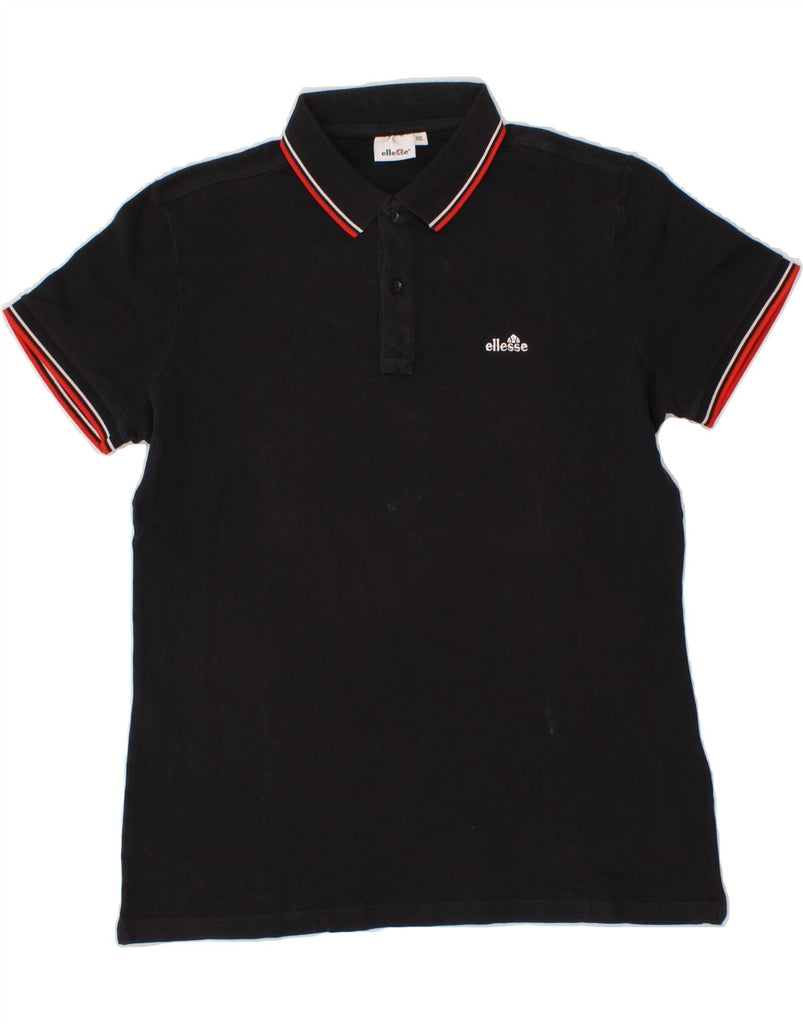ELLESSE Boys Polo Shirt 15-16 Years 2XL Black Vintage Ellesse and Second-Hand Ellesse from Messina Hembry 