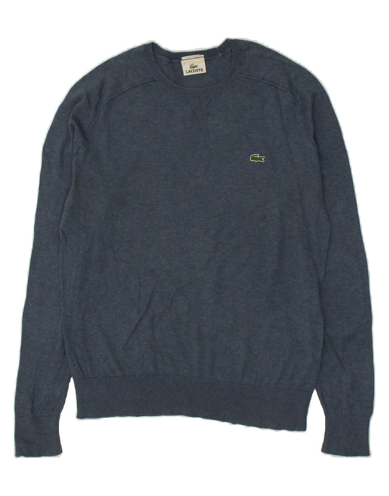 LACOSTE Mens Crew Neck Jumper Sweater Size 3 Small Navy Blue Cotton | Vintage Lacoste | Thrift | Second-Hand Lacoste | Used Clothing | Messina Hembry 