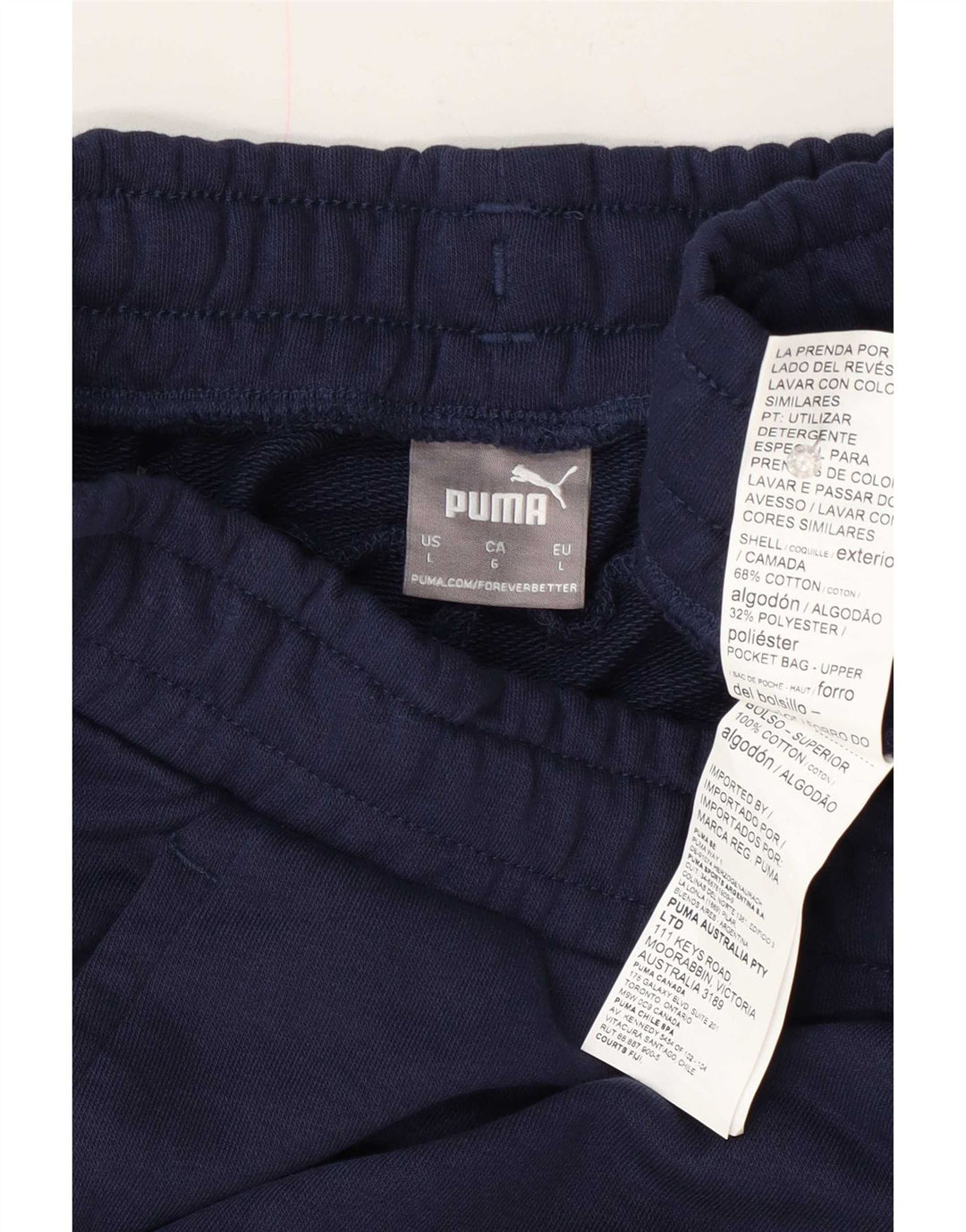 Puma Mens Sport Shorts Large Navy Blue Cotton