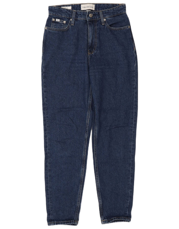 Calvin Klein Womens Mom High Waist Tapered Jeans W26 L28 Blue Cotton