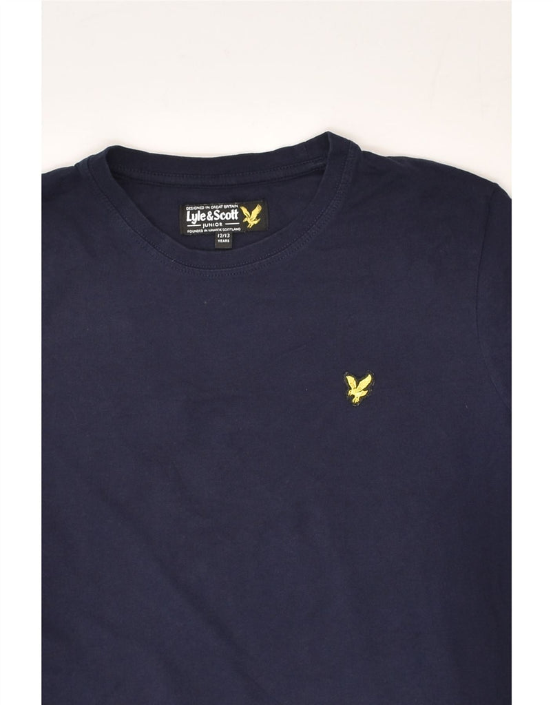 LYLE & SCOTT Boys Top Long Sleeve 12-13 Years Navy Blue Cotton | Vintage Lyle & Scott | Thrift | Second-Hand Lyle & Scott | Used Clothing | Messina Hembry 